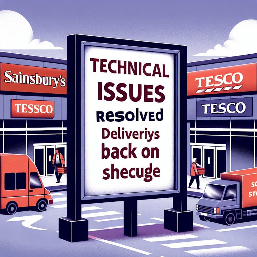 Sainsbury’s and Tesco have addressed the technical glitches that caused significant disruptions to their delivery services. The issues, which led to delays and cancellations, have now been resolved, and both supermarkets are working to normalize operations and manage the backlog.
